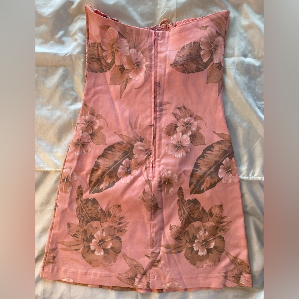 Vintage Strapless mini dress pink/floral Size Small  Excellent condition Used - Picture 4 of 8